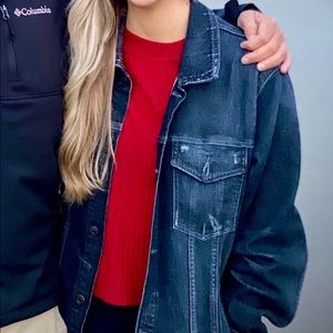 Aritzia red cropped sweater